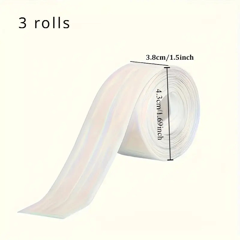 3rolls，厨房和浴室防水胶带，洗手盆马桶防水胶带，便于裁剪，万圣节、圣诞节家居用品