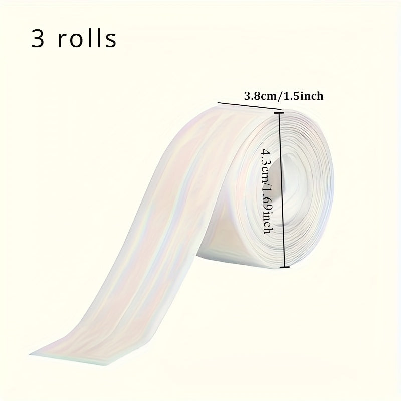 3rolls，厨房和浴室防水胶带，洗手盆马桶防水胶带，便于裁剪，万圣节、圣诞节家居用品